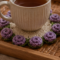 handmade crochet flower coasters