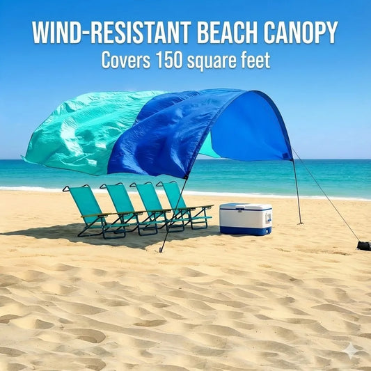 Wind-Resistant Beach Shade