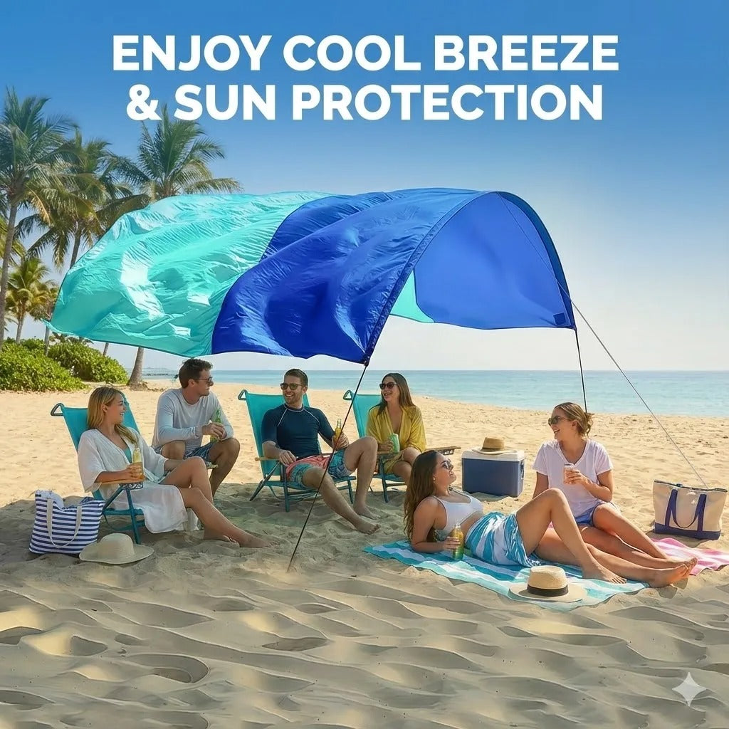 Wind-Resistant Beach Shade